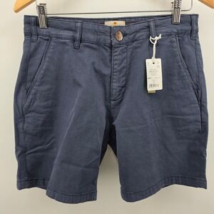 Marine Layer Men Walk Short Navy Blue Organic Cotton Stretch Chino Shorts 30 NWT